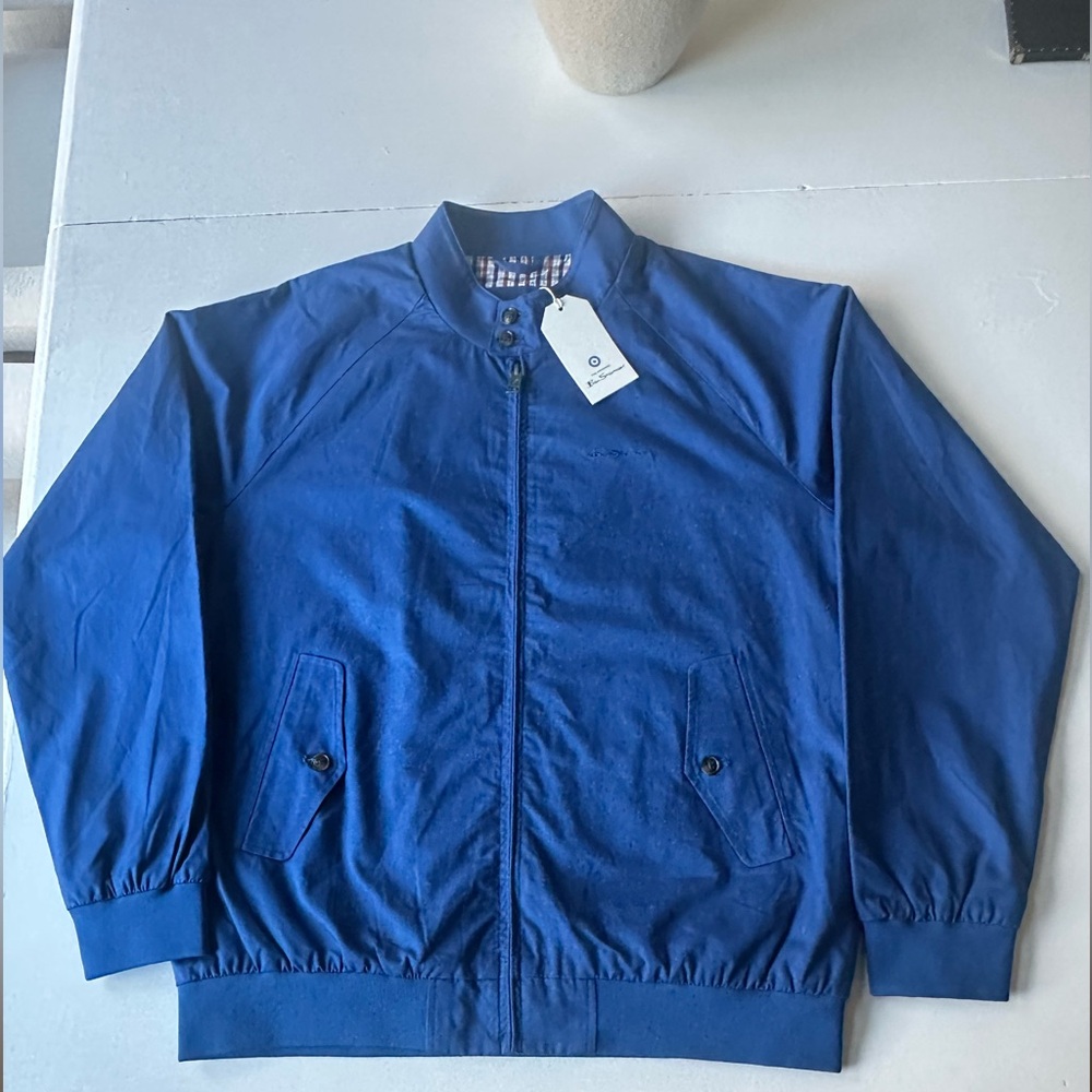 NWT Ben Sherman ,100%Cotton,True Blue Jacket with Plaid Lining - Picture 15 of 15